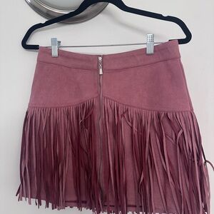 NBD x Naven Pink Fringed Mini Skirt